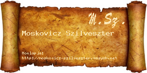 Moskovicz Szilveszter névjegykártya